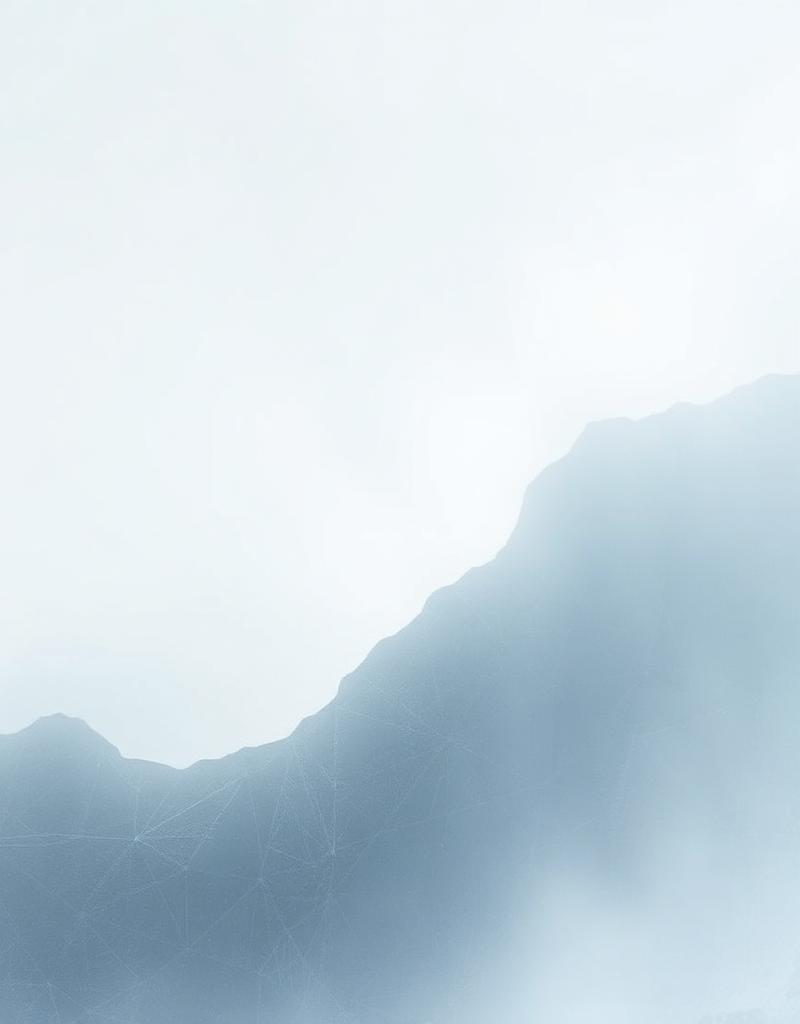 Frostline — ice and stone rendered in soft tonal gradients, art print