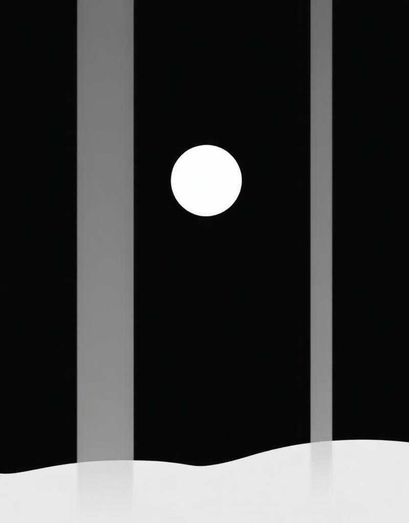 Midnight Sun — geometric study of the polar night, abstract poster